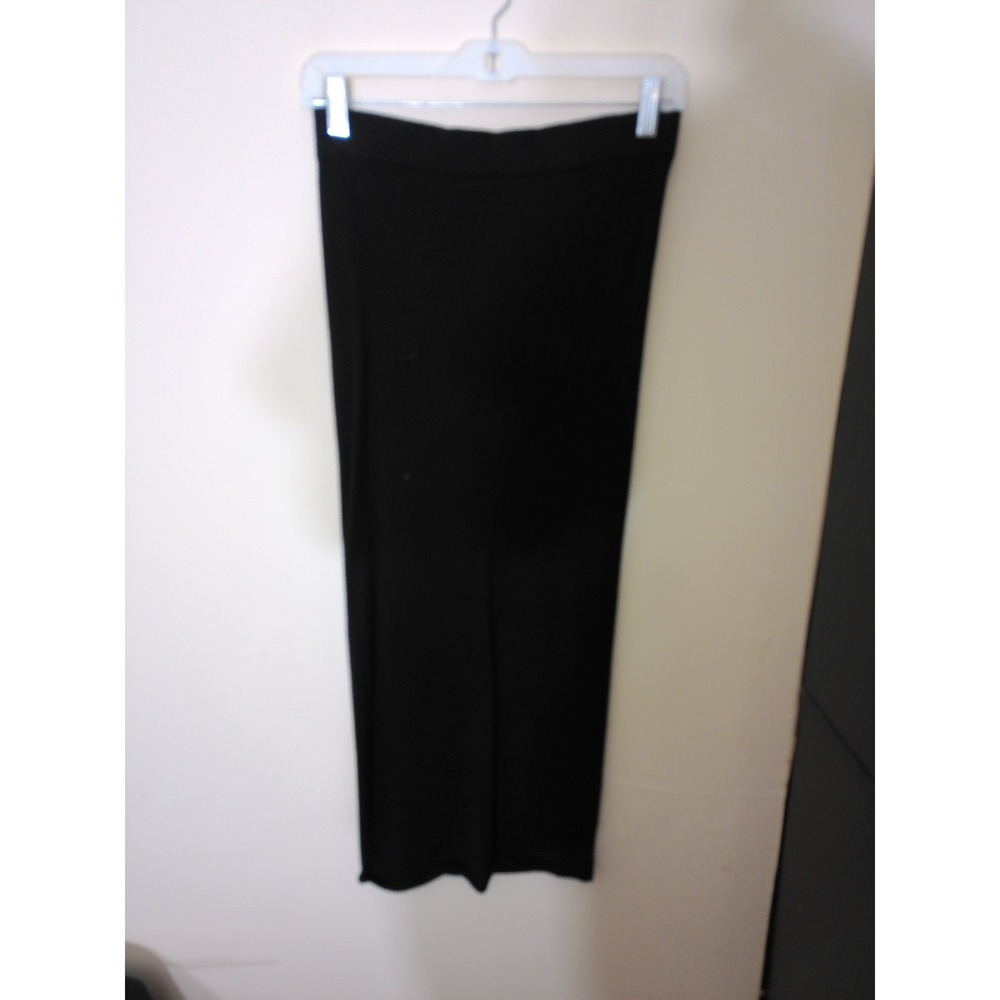 Olive Olivia Knit Midi Skirt Womens Medium Black Minimalist Ribbed Bodycon 2077